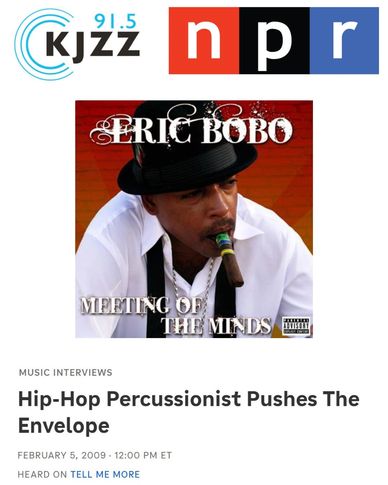 Eric Bobo, hip-hop percussionist, featured on NPR's music interview segment.