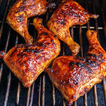 Grilled Jerk Chicken Leg Quarters