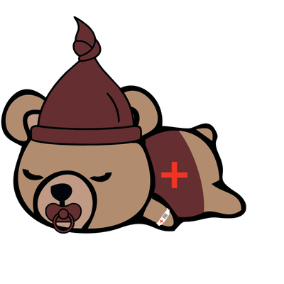 A sleeping bear with a pacifier and hat, labeled "Babe Box."