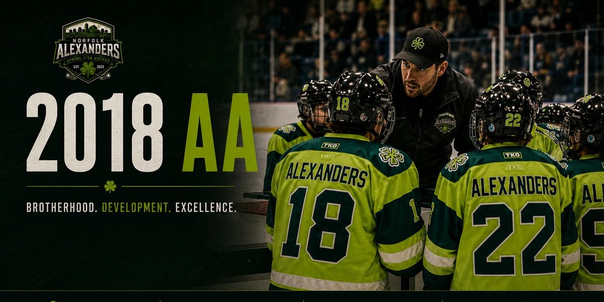 Norfolk Alexanders hockey team promoting development and teamwork for 2018 AA season.