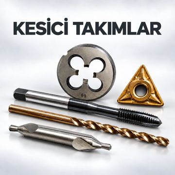 Kesici takımların çeşitli türleri bir arada.