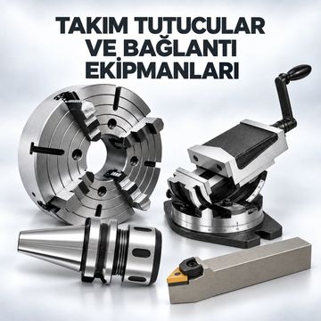 Takım tutucular ve bağlantı ekipmanları görseli.