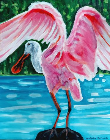 A spoonbill Crane from WendyB_Creative
