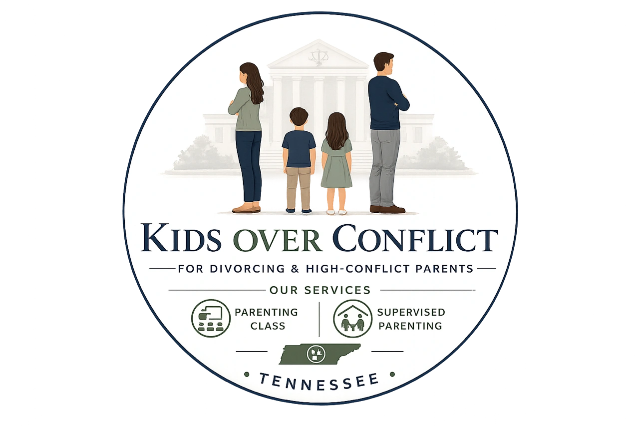 Logo for Kids Over Conflict supporting divorcing and high-conflict parents in Tennessee.