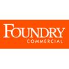 Logo with white text 'FOUNDRY COMMERCIAL' on orange background.