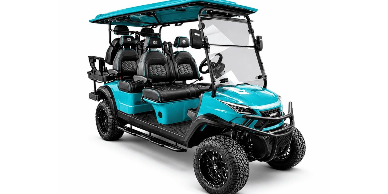 2026 Venom Strike 6 Teal 6-Passenger Lifted Electric Golf Cart Sunshine Carts