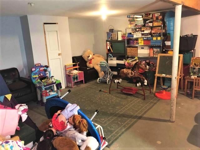 Photo of a cluttered basement