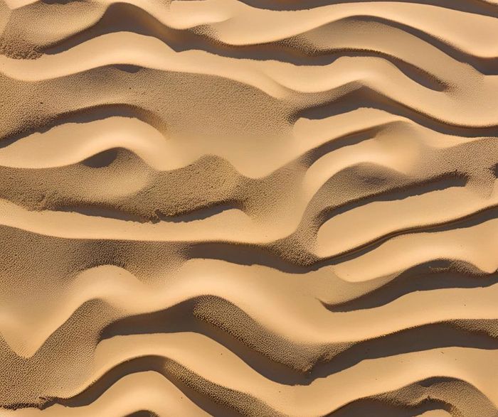 light brown sand with ridges and creases all over.