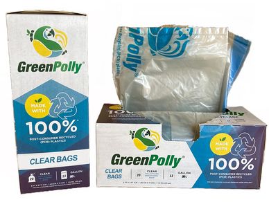 Recycling Trash Bags, Clear, 13 Gallon