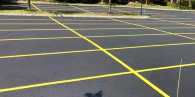 Parking lot line striping