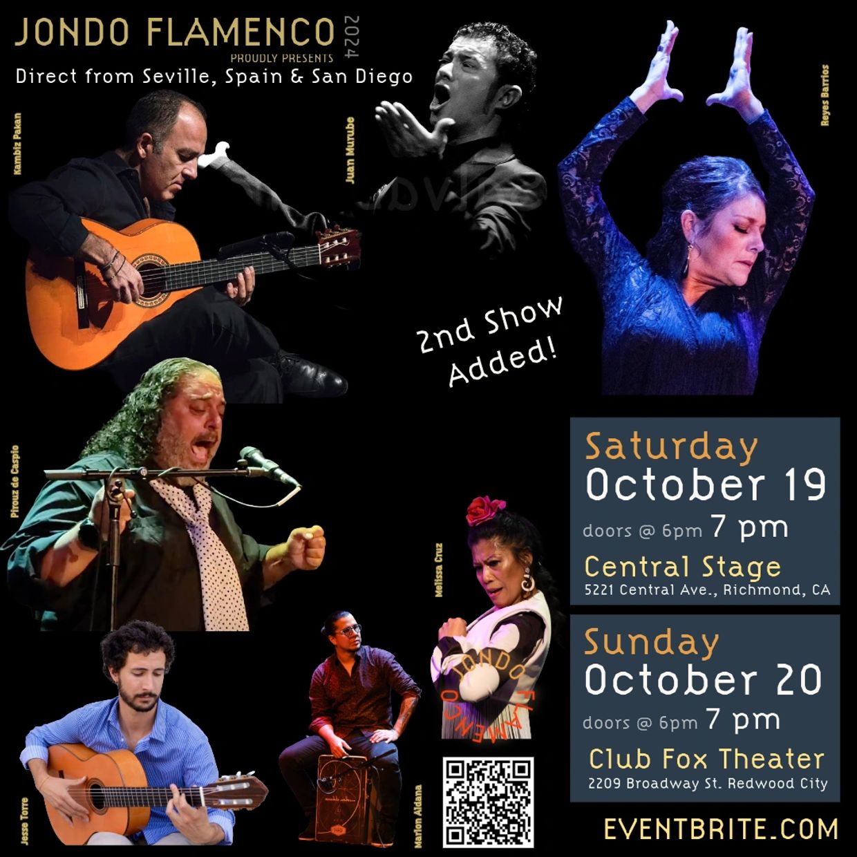 Jondo Flamenco 2024 live shows from Seville, Spain &amp; San Diego with music, dance, and singing.