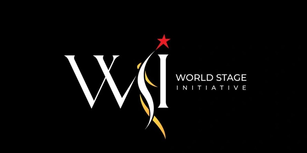 Logo of World Stage Initiative with stylized letters and a red star.