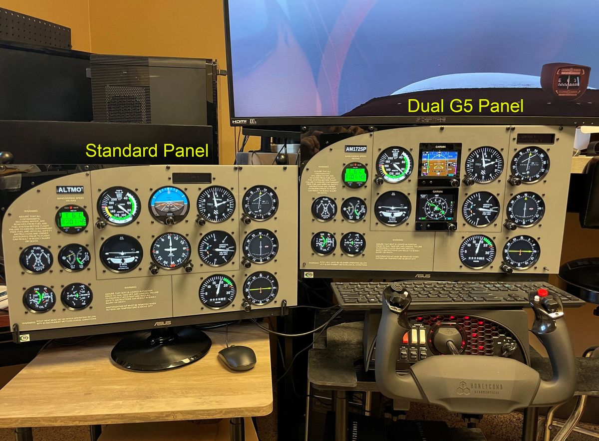 Dual G5's Flatscreen Instrument Panel w/ controls for Cessna 172 Flight  Simulators