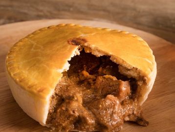 Steak Pie with the addition of fresh ground black pepppercorns for a spicy kick.