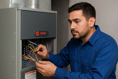 alt="We service electric air handlers, gas furnaces 80% and 90%, and high-efficiency heat pumps"

