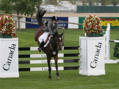 Laura and San Sebastian competing at the Spruce Meadows Masters. Sports Psychology.
