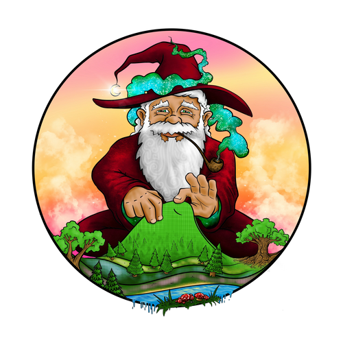 A wizard weaves, vining his virtuous vision into the cloth of creation.