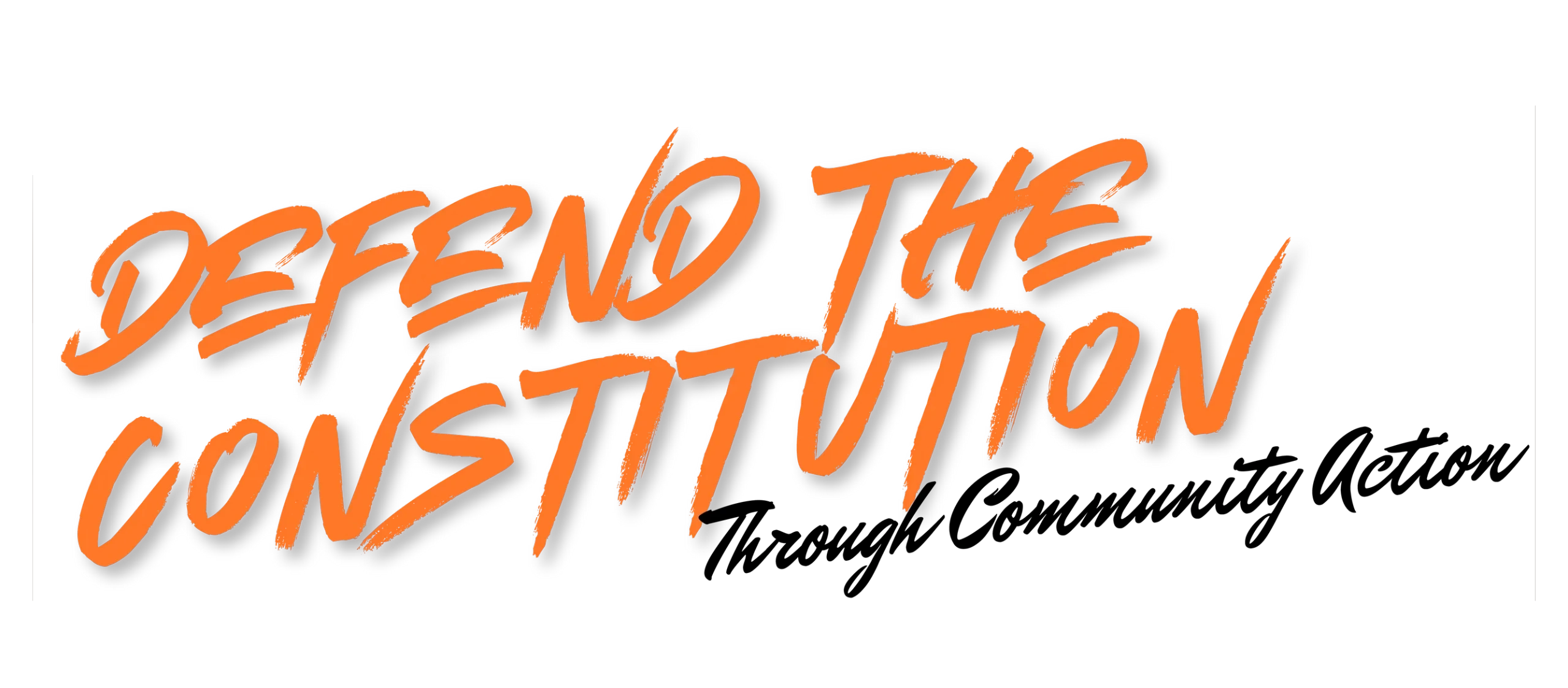 Defend the Constitution Through Community Action  is the logo and theme of this guide