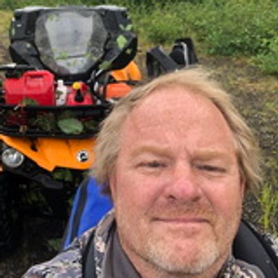 Picture of Bob during a field survey on Kuiu Island.