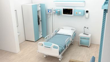 Hospital Room 5 is the interior design of a hospital room with one bed