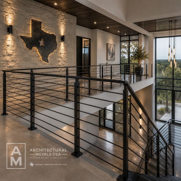 Custom commercial cable railing fabrication and installation in Houston, Texas