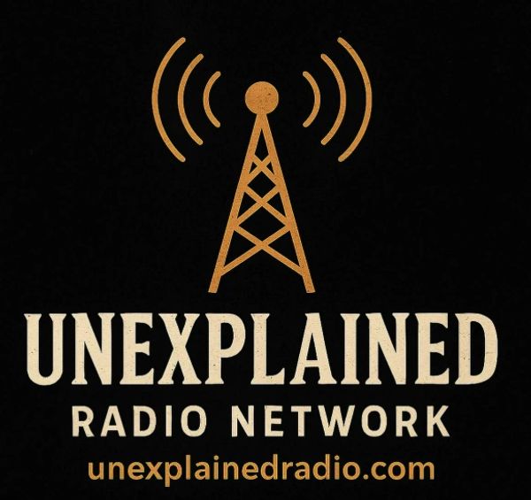 Logo for Unexplained Radio Network with antenna symbol.