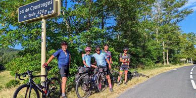 Cycling holiday group on the Col de Coustouges climb