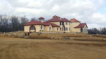 Limestone Retaining Rock Wall Grading