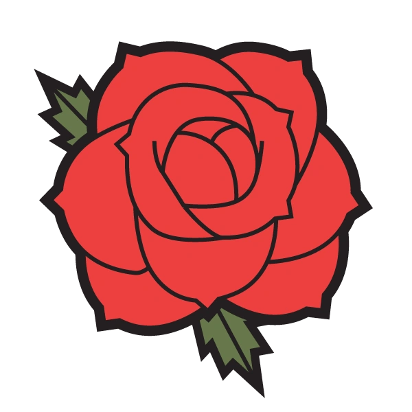 Aynsley J. Fraser's symbol - A red rose in bloom.