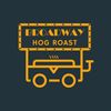 Logo of hog roast on a truck with 'Hog Roast' text.