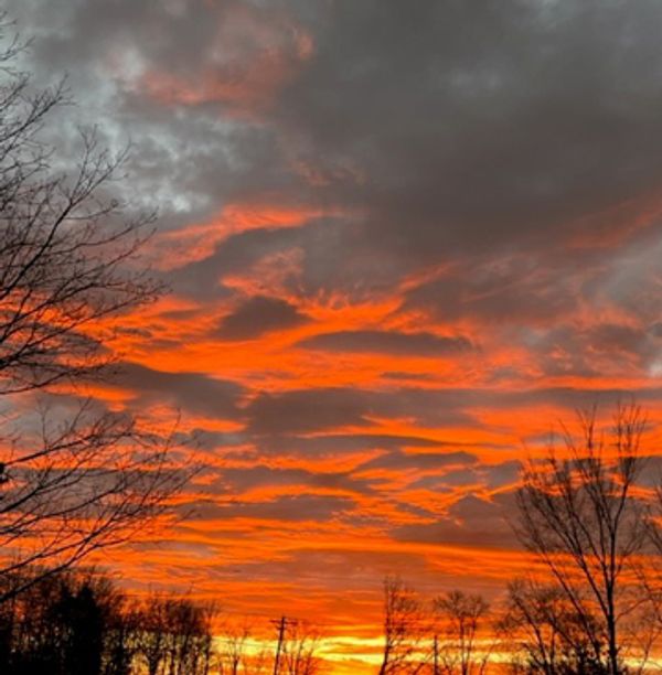 A sunset. Looks like God is maybe crying blood.