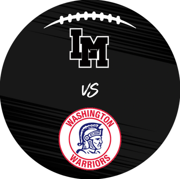 Football matchup graphic: LM vs Washington Warriors.