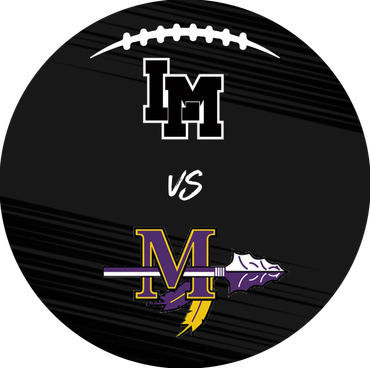 LM versus M football game logo with a football graphic.
