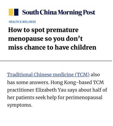 Early Menopause with Chinese medicine and acupuncture