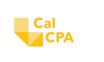 Logo of CalCPA in yellow shades.