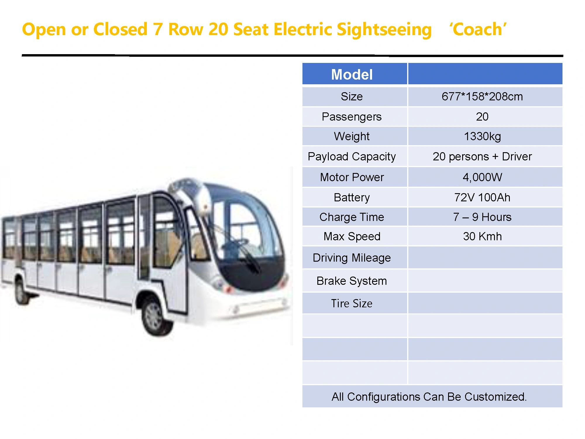 20 Seat Sightseeing Coach