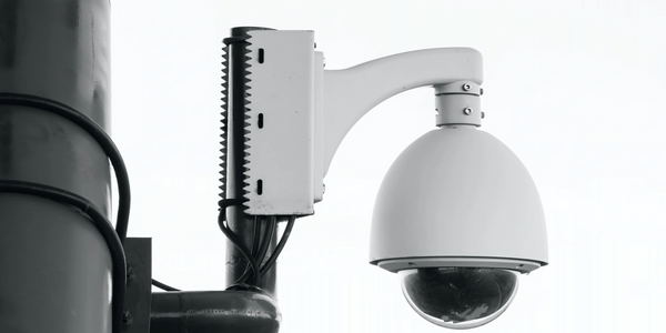 Security camera attached high up