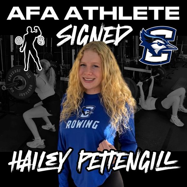 Hailey Pettengill signs as an AFA athlete for Creighton rowing.