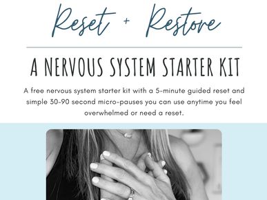 A nervous system starter kit offering guided reset and micro-pauses for overwhelm.
