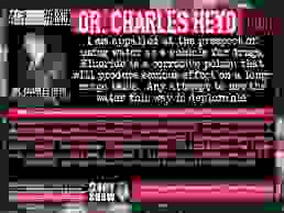 Charles Heyd, quote, Dr. Heyd, fluoride, flouride, water delivery for poison attack, human body. 401