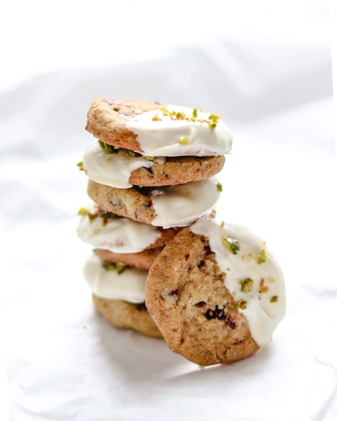 Cranberry Pistachio Shortbreads With White Chocolate