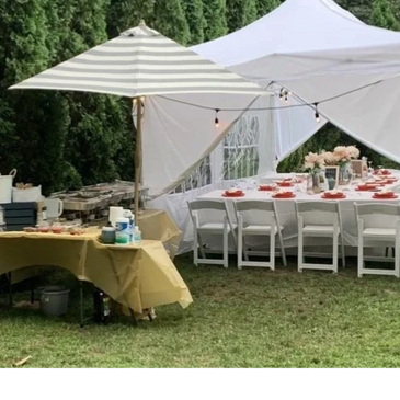 Outdoor home event. Airbnb breakfast, lunch, and dinner. 