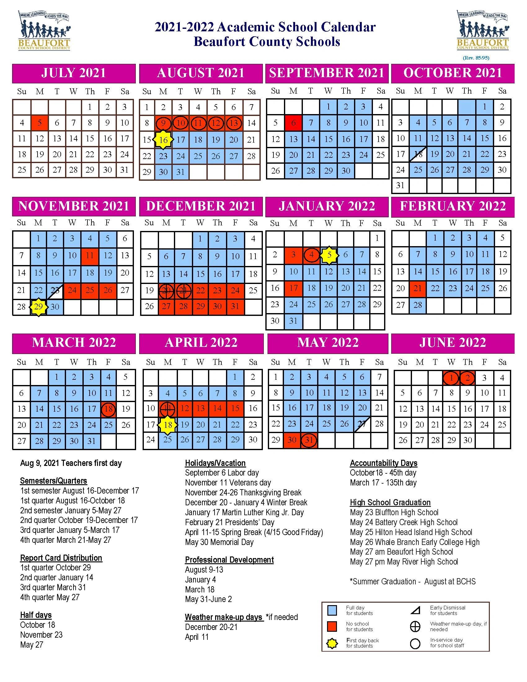 Bcsd Calendar 2021 - 2022