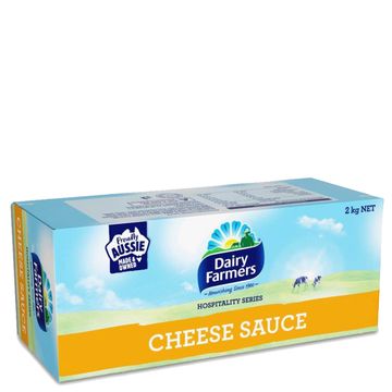 Carton of liquid cheese sauce