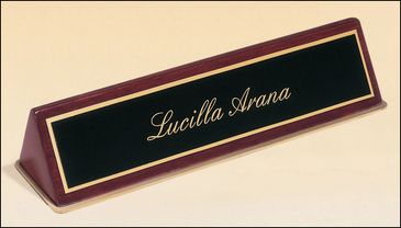 Rosewood Piano-Finish Desk Nameplate