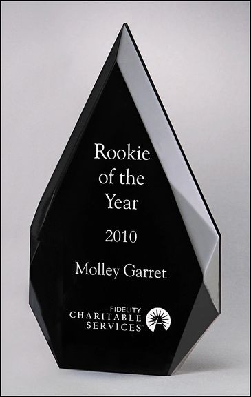 Flame Series Clear Acrylic Awards with Black Silk Screened Back