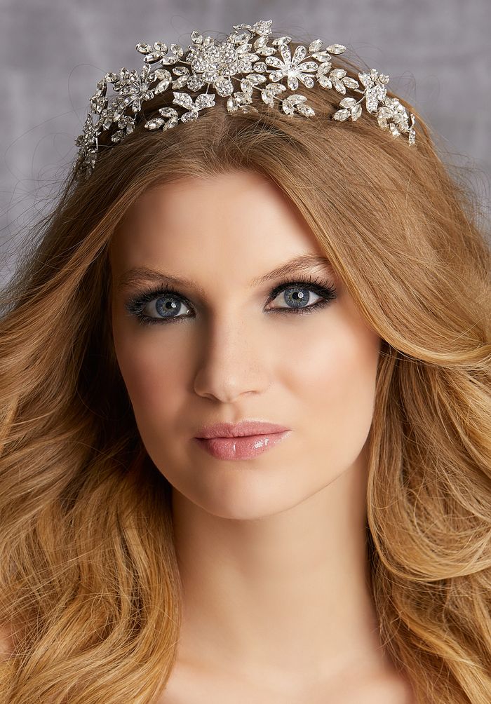 Bridal jeweled floral headpiece