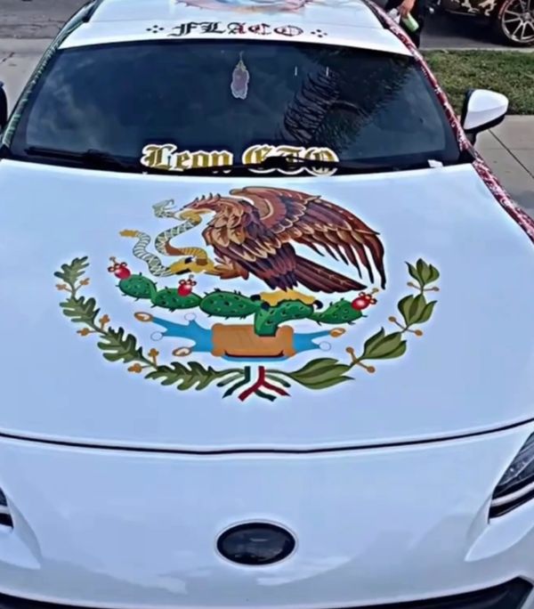 Mexican eagle displayed on Subaru BRZ 