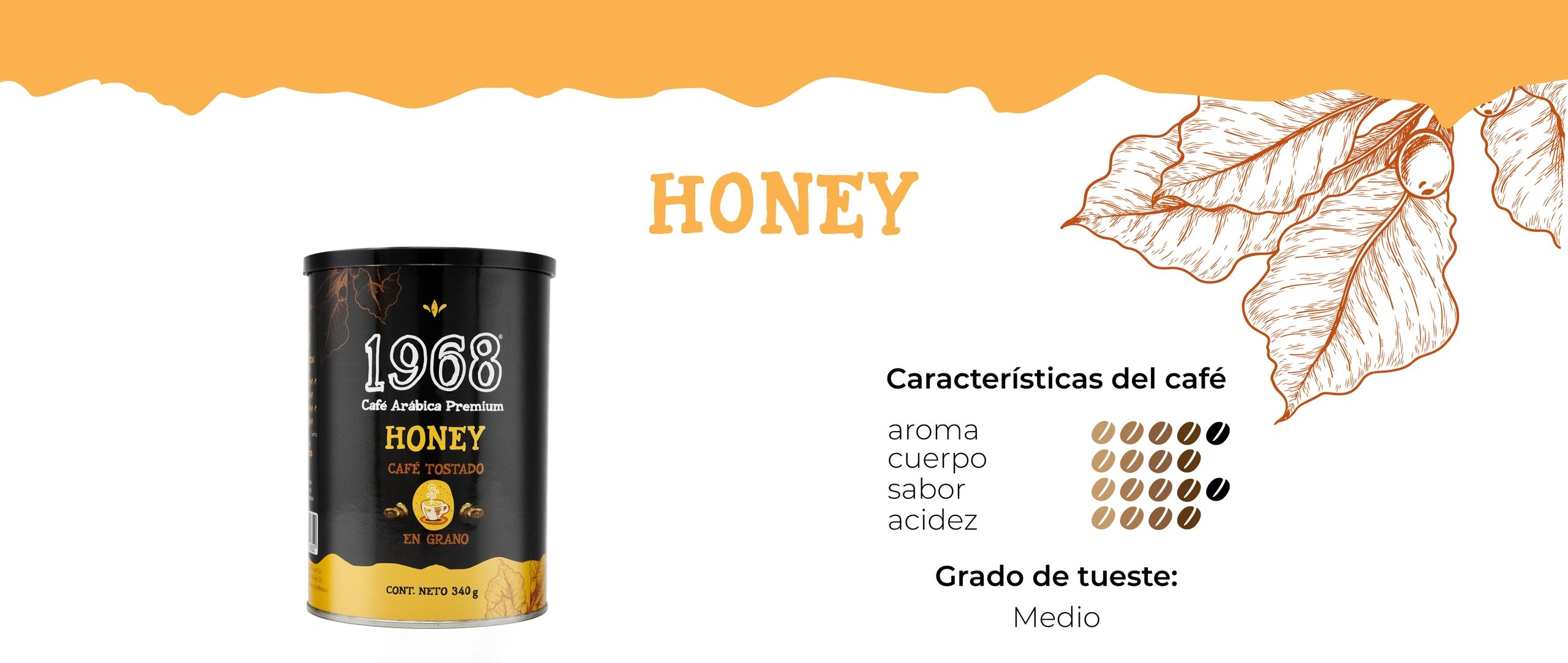 Café certificado Rainforest, beneficiado honey, taza melosa y cítrica, café con notas avinadas