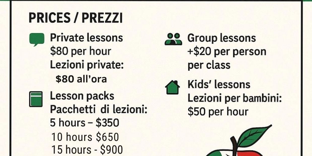 Pricing & Lesson Packages

I offer flexible lesson options designed to fit your schedule and learnin